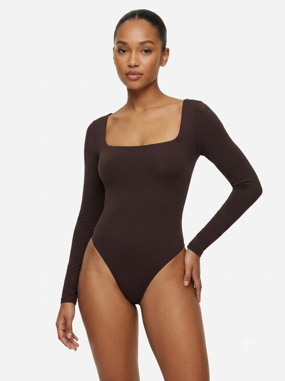 NWT Lululemon Wundermost Bodysuit Womens M Espresso Ultra-Soft Nulu Long Sleeve